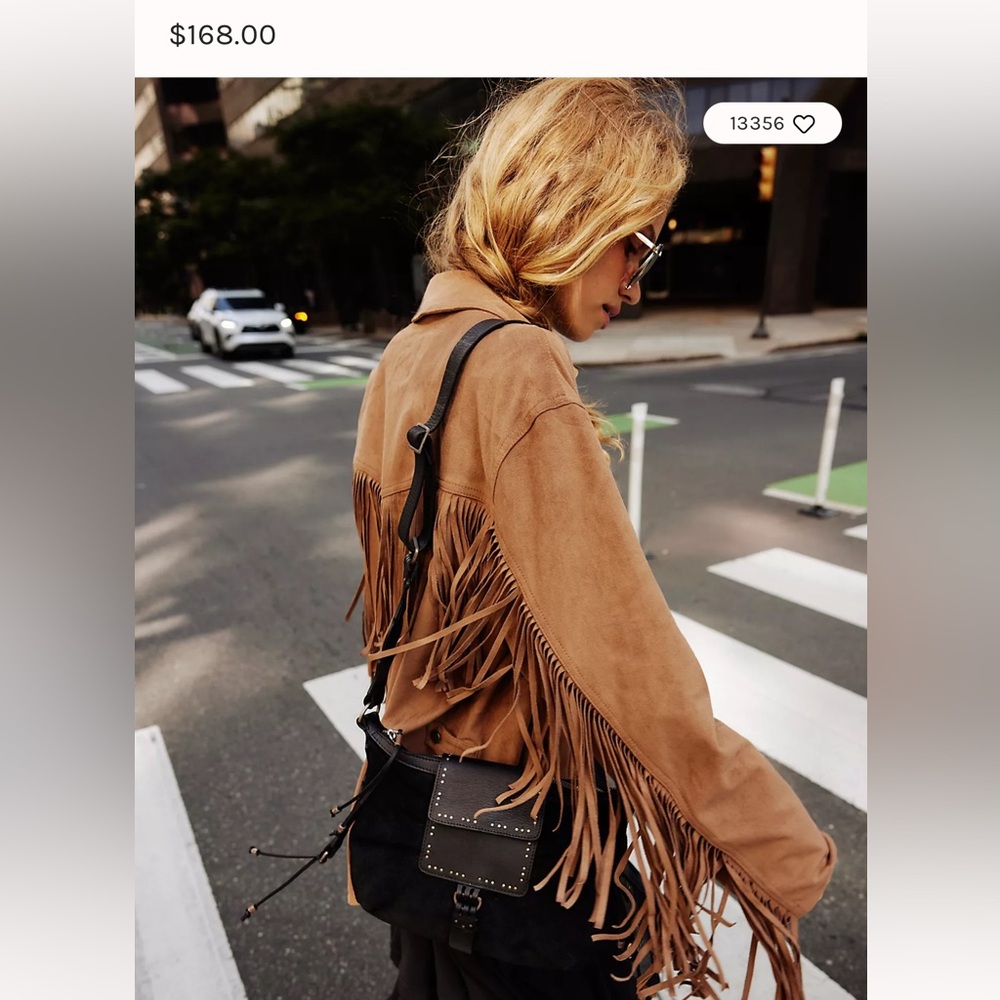 Free People Tan Fringe Jacket NWT